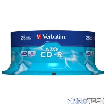 VERBATIM CD-R CRYSTAL SPIN 25PK