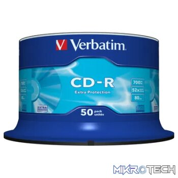 VERBATIM CD-R EXTRA PROTECT SC 50PK
