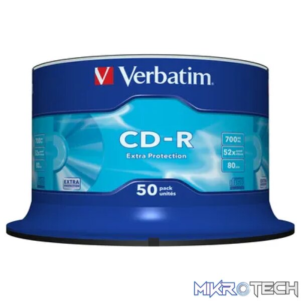 VERBATIM CD-R EXTRA PROTECT SC 50PK VERBATIM CD-R EXTRA PROTECT SC 50PK