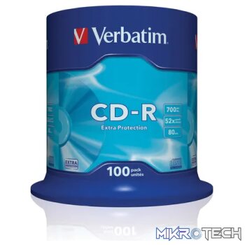 VERBATIM CD-R EXTRA PROTECT SPIN 100PK