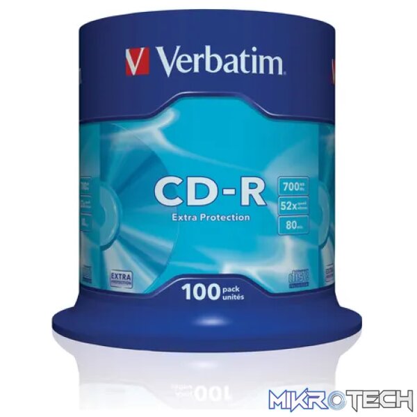 VERBATIM CD-R EXTRA PROTECT SPIN 100PK VERBATIM CD-R EXTRA PROTECT SPIN 100PK