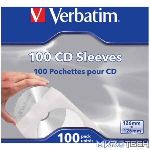 VERBATIM CD SLEEVES 100PK - Image 2