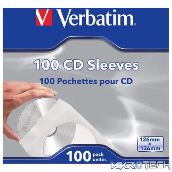 VERBATIM CD SLEEVES 100PK VERBATIM CD SLEEVES 100PK