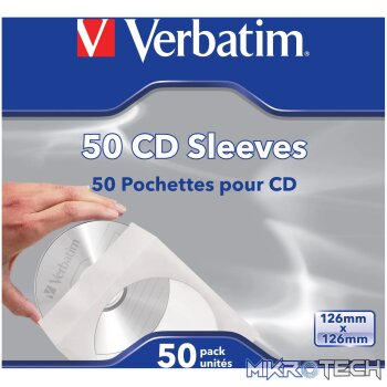 VERBATIM CD SLEEVES 50PK