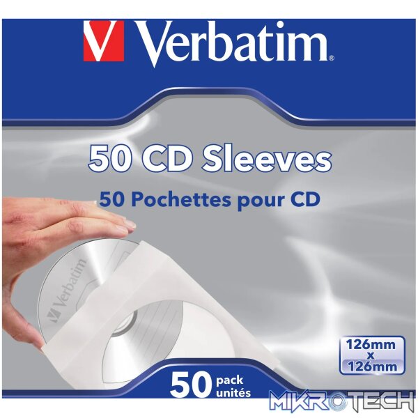 VERBATIM CD SLEEVES 50PK VERBATIM CD SLEEVES 50PK