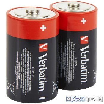 VERBATIM D ALKALINE BATTERIES 2PK