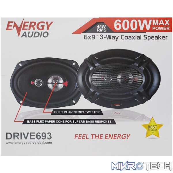 Energy Audio DRIVE693 3-Way 600W Coaxial 6x9 Speakers - Image 6