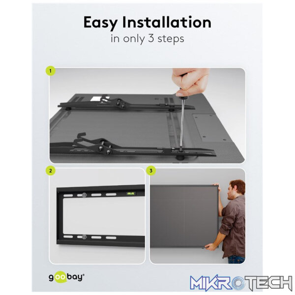 Goobay TV Wall Mount Basic Tilt for TVs from 43" to 100" - Image 7
