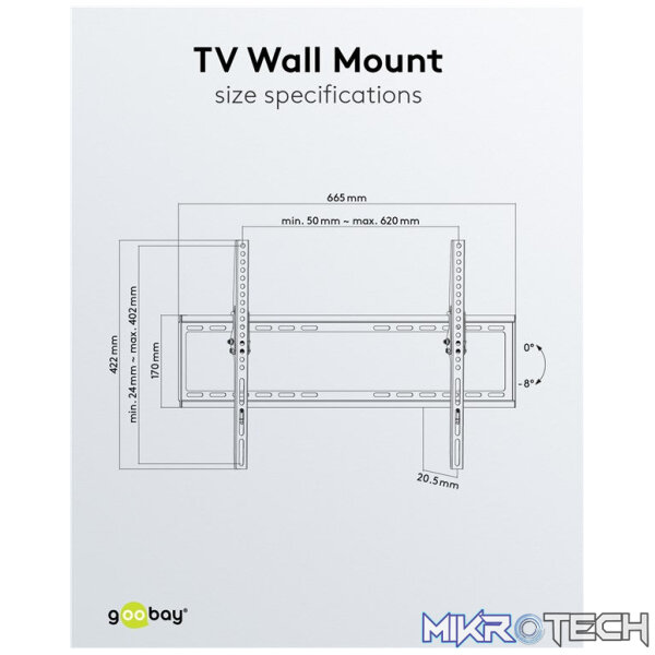 Goobay TV Wall Mount Basic Tilt for TVs from 37" to 70" - Image 7