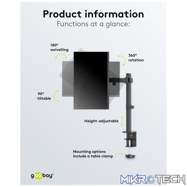 Goobay Monitor Mount Single Flex for Monitors between 17" and 32" - Image 6