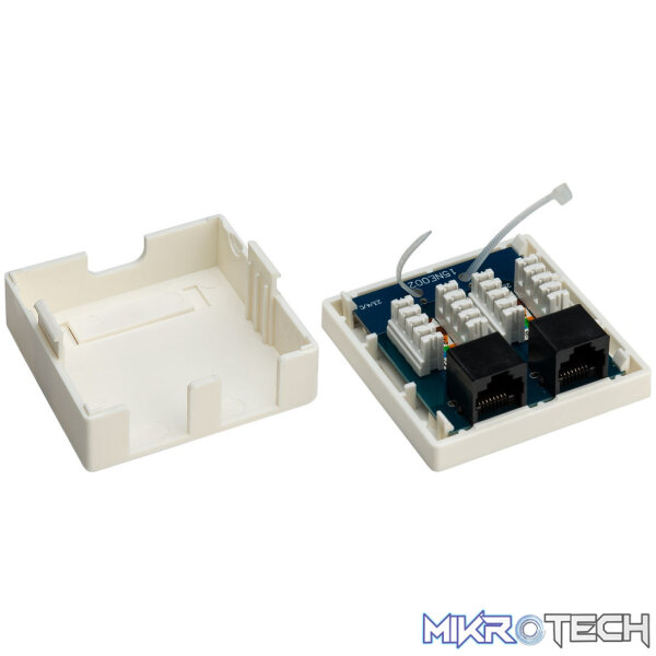 Goobay 2-Port RJ45 CAT 6 UTP Surface Mount Installation Box - White - Image 2