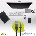 Goobay USB-C to USB-A Textile 1m Cable with Metal Plugs - Space Grey/Silver