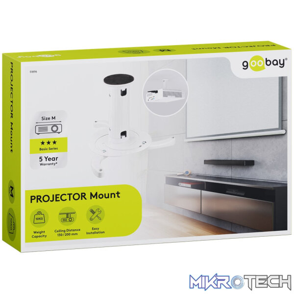 Goobay Projector Ceiling Mount (M) for Small to Medium Projectors - Image 3