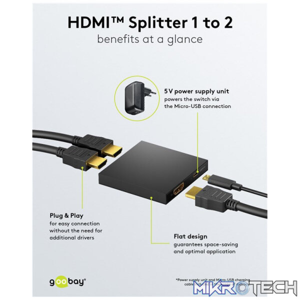 Goobay HDMI Splitter 1 to 2 (4K @ 30 Hz) - Image 9