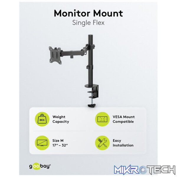 Goobay Monitor Mount Single Flex for Monitors between 17" and 32" - Image 8