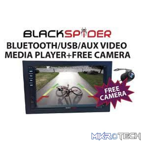 bsdd1310 Blackspider BSDD1310SB+Camera with BT/USB/AUX Short Base Double Din Media Player - Image 1