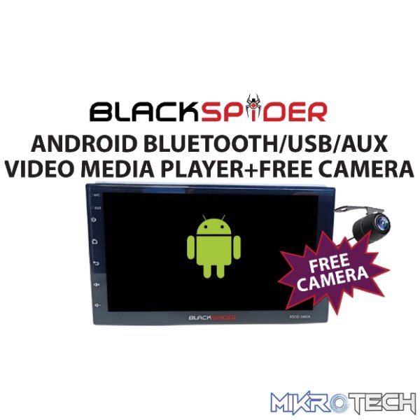 bsdd1460lb Blackspider BSDD1460LB+FREE CAMERA 7" Apple CarPlay Double Din Android Media BT/USB - Image 1