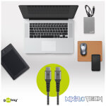 Goobay USB-C to USB-C Textile 1m Cable with Metal Plugs - Space Grey/Silver - Image 9