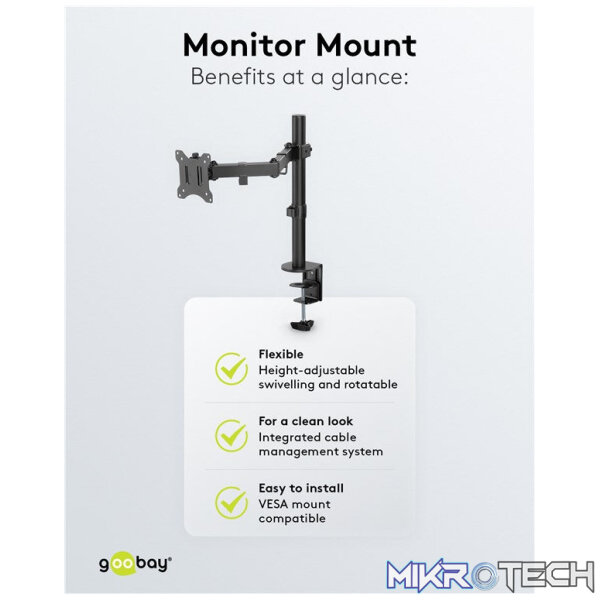 Goobay Monitor Mount Single Flex for Monitors between 17" and 32" - Image 3