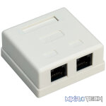 Goobay 2-Port RJ45 CAT 6 UTP Surface Mount Installation Box - White