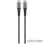 Goobay USB-C to USB-C Textile 1m Cable with Metal Plugs - Space Grey/Silver