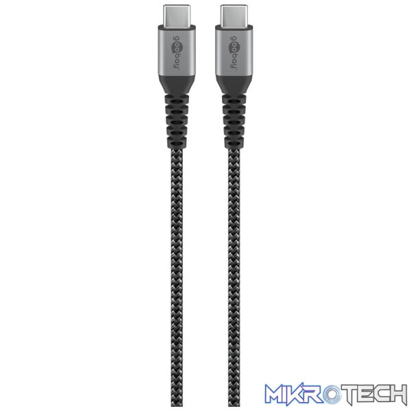 e7981379-a10d-4a0d-9a3b-0a86b1a43402-49301_png_1080x Goobay USB-C to USB-C Textile 1m Cable with Metal Plugs - Space Grey/Silver - Image 1