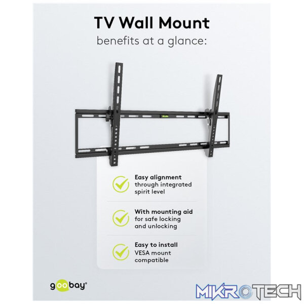 Goobay TV Wall Mount Basic Tilt for TVs from 43" to 100" - Image 10