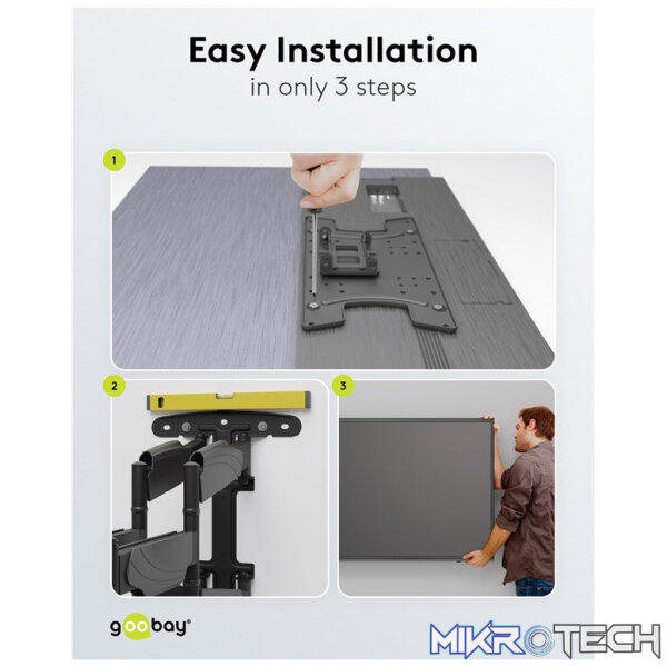 Goobay TV wall mount OLED FULLMOTION (L) for TVs from 37" to 70" - Image 4