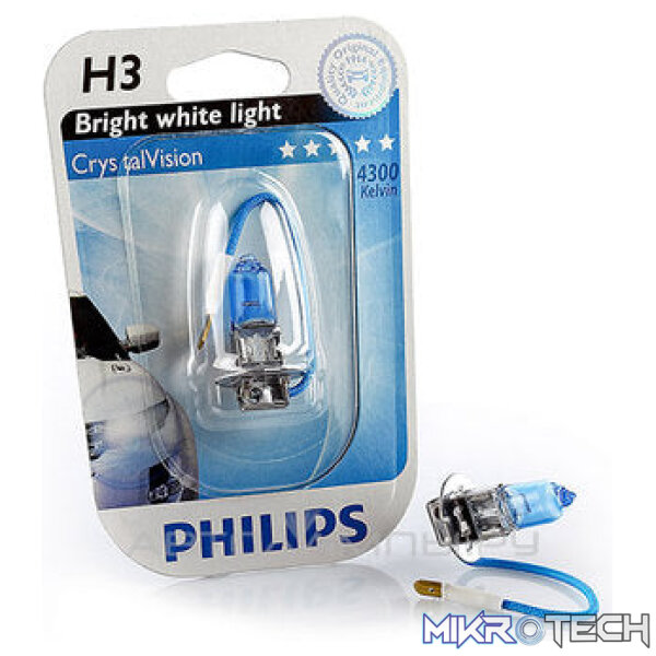 h3cvb1 Philips Crystal Vision H3 4300K Bright White Light (Pair) - Image 1
