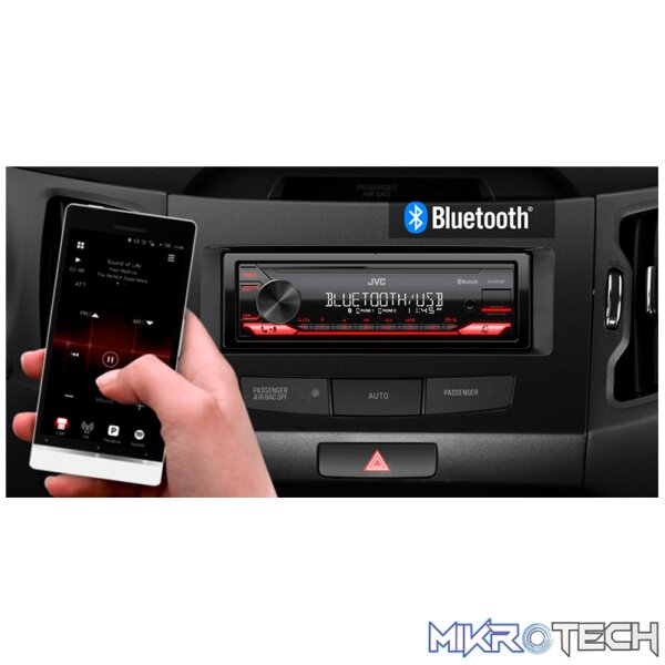 JVC KDX282BT BT/USB + EXT MIC Single Din Media Player - Image 2