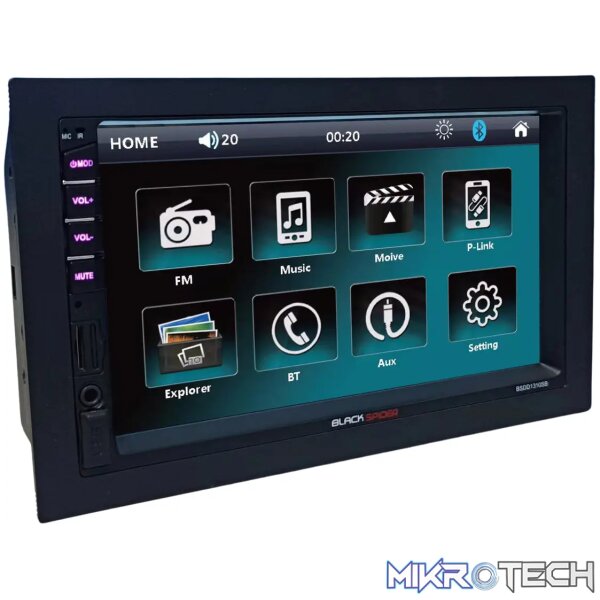 s-zoom_f469bdf1-a3c2-4915-80a2-8bf7dae5cc06 Blackspider BSDD1310LB 7" Inch Double Din Media BT/USB - Image 1