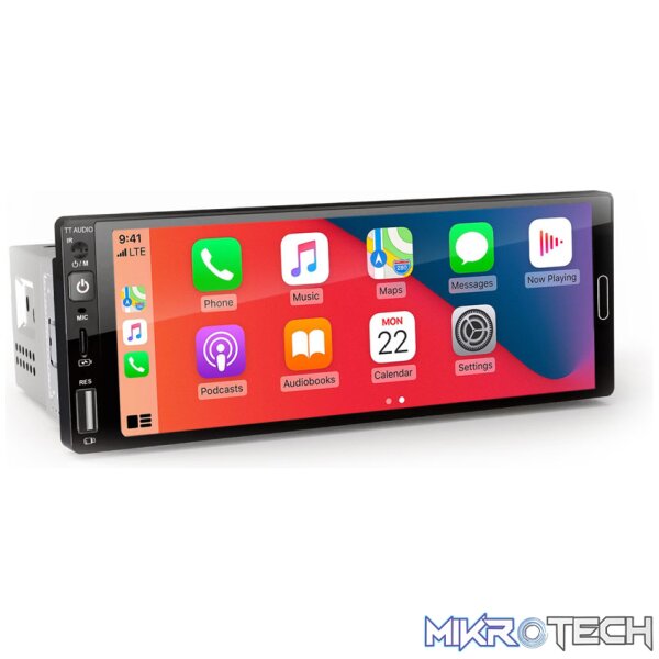 tt TT Audio 6.9" Single Din HD screen with Apple Carplay & Android Auto - Image 1
