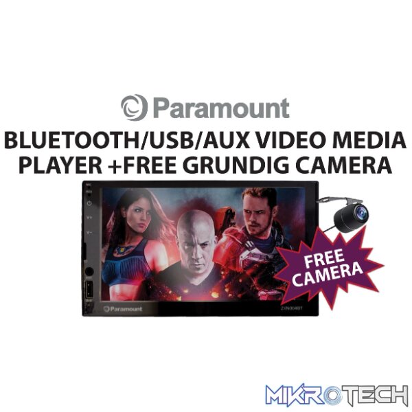 zxn004btsb Paramount ZXN004BT-SB +Camera BT/USB/SD/AUX/FM Double Din Multimedia Player - Image 1