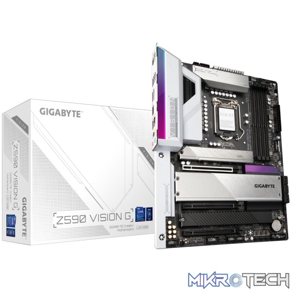 01 Gigabyte Z590 Vision G Z590 Express Chipset Gen 10/11 LGA 1200 Motherboard - Image 1