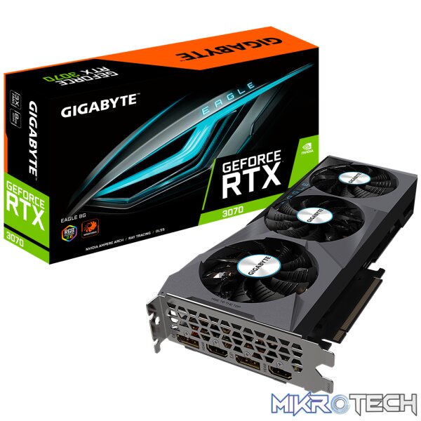 1 Gigabyte GeForce RTX 3070 EAGLE 8G 8Gb 256bit DDR6 Graphics Card - Image 1