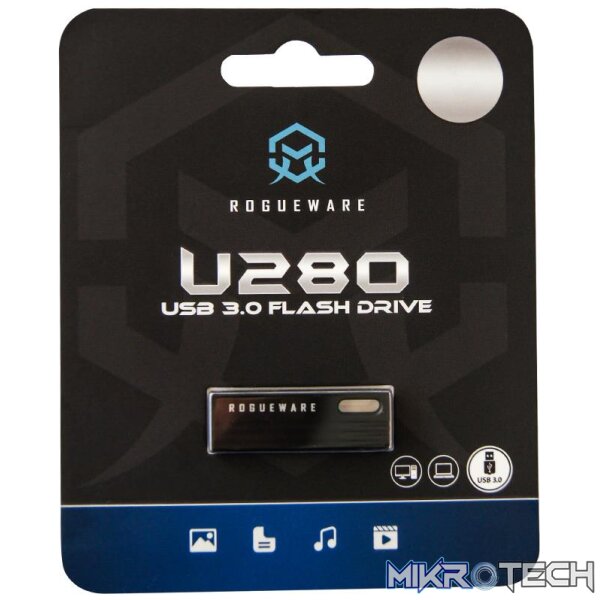 ROGUEWARE U280-U3 64GB METAL CAPLESS USB 3.0 FLASH DRIVE - BLACK - Image 3