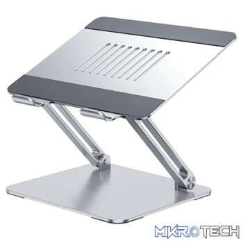 LEKKERMOTION SERIES N6 HEIGHT ADJUSTABLE ARM TYPE ALUMINIUM NOTEBOOK STAND - SILVER