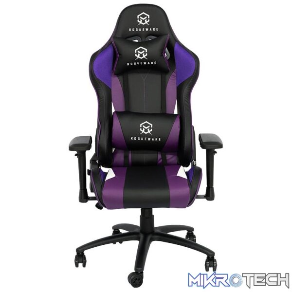 ROGUEWARE GC200 PERFORMANCE GAMING CHAIR - BLACK/PURPLE - UP TO 150KG - Image 3