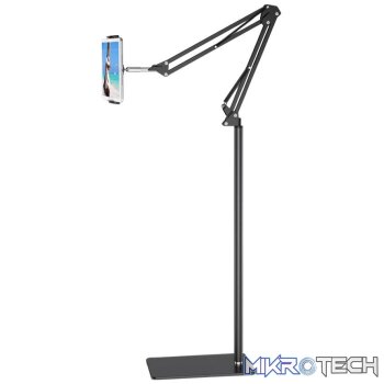 LEKKERMOTION SERIES NS-6H MOBILE PHONE/TABLET ARM TYPE FLOOR STANDING FIXED BASE STAND - BLACK