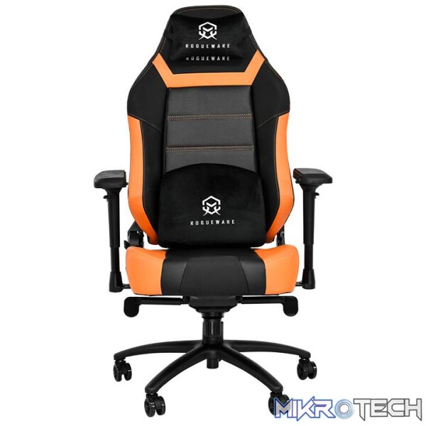 ROGUEWARE GC400 EXPERT GAMING CHAIR - BLACK/ORANGE - UP TO 200KG - Image 3
