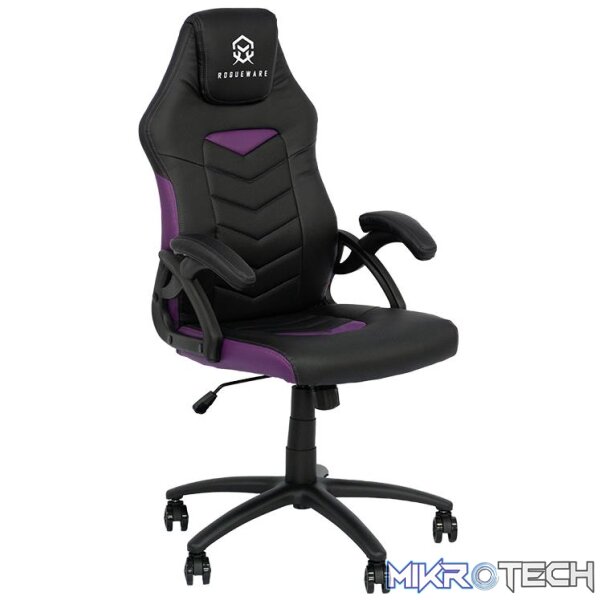 ROGUEWARE GC100 MAINSTREAM GAMING CHAIR - BLACK/PURPLE - UP TO 125KG ROGUEWARE GC100 MAINSTREAM GAMING CHAIR - BLACK/PURPLE - UP TO 125KG