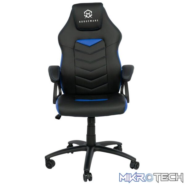 ROGUEWARE GC100 MAINSTREAM GAMING CHAIR - BLACK/BLUE - UP TO 125KG - Image 2