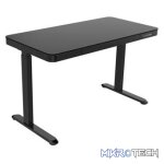 ROGUEWARE SIT-STAND RECTANGULAR GLASS-TOP HEIGHT ADJUSTABLE DESK BLACK - Image 2