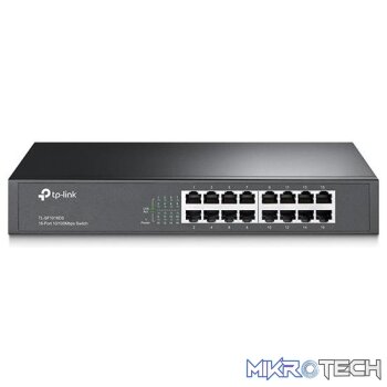 TP-LINK SF1016DS 16 PORT, 10/100 UNMANAGED RACKMOUNT SWITCH