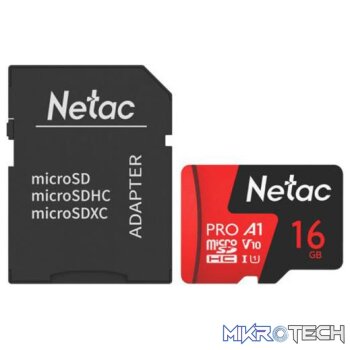 NETAC P500 EXTREME PRO 16GB CLASS 10 V10 U1 MICROSDHC CARD & ADAPTOR
