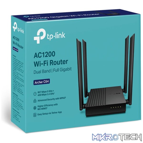TP-LINK ARCHER C64 AC1200 WIRELESS MU-MIMO WIFI ROUTER - Image 3