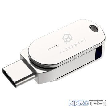 ROGUEWARE U785C 32GB METAL USB 3.1 TYPE-C & TYPE-A DUAL FLASH DRIVE - SILVER