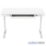 ROGUEWARE SIT-STAND RECTANGULAR GLASS-TOP HEIGHT ADJUSTABLE DESK WHITE - Image 3