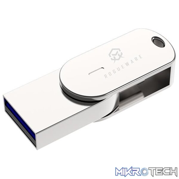 ROGUEWARE U785C 32GB METAL USB 3.1 TYPE-C & TYPE-A DUAL FLASH DRIVE - SILVER - Image 3