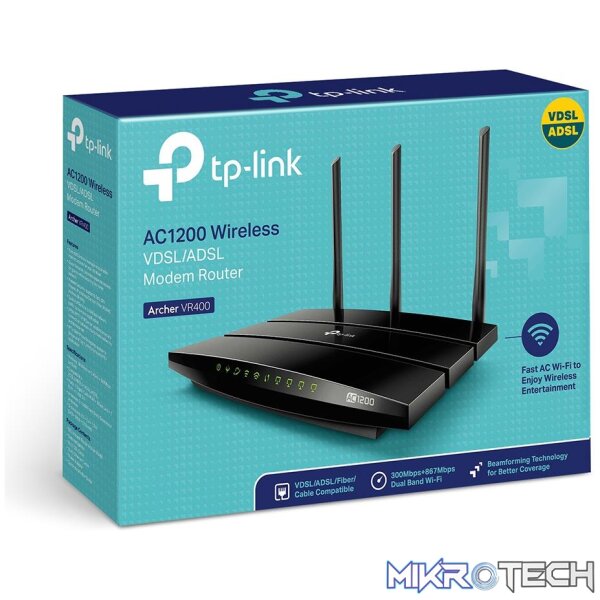 TP-LINK ARCHER VR400 AC1200 WIRELESS DUAL BAND VDSL/ADSL ROUTER - Image 3